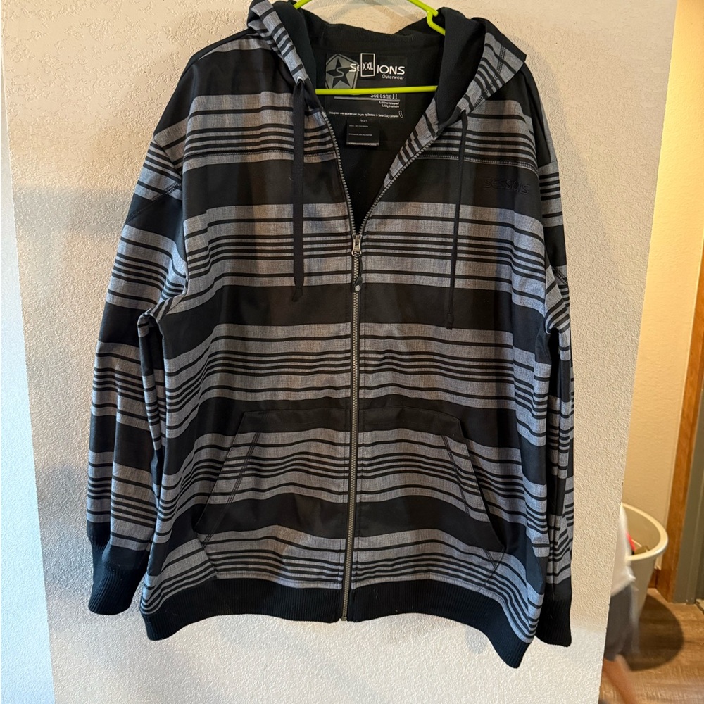 SESSIONS Black and Gray Softshell Jacket